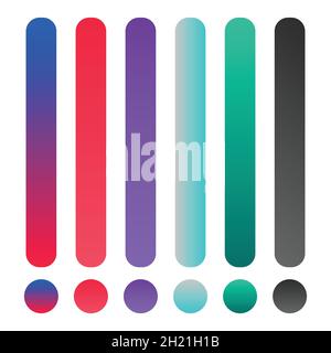 Minimalist multicolor circles, abstract 80s vibrant colors and modern gradients sphere isolated vector set Stock Vector