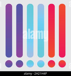 Minimalist multicolor circles, abstract 80s vibrant colors and modern gradients sphere isolated vector set Stock Vector