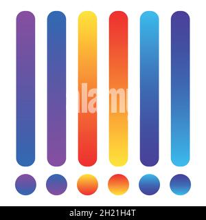 Minimalist multicolor circles, abstract 80s vibrant colors and modern gradients sphere isolated vector set Stock Vector
