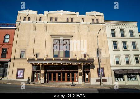 Bangor, ME - USA - Oct. 12, 2021: Horitzontal view of the  Penobscot Theatre Company on Main Street. Built in 1920 and is an early example of Art Deco Stock Photo