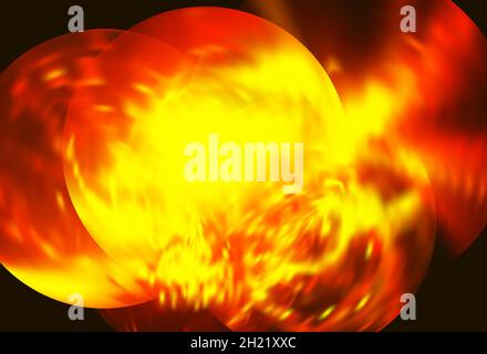 Abstract bright shimmer background with hot shining spheres on black backdrop. Shimmering vector graphic pattern Stock Vector