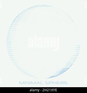 Abstract simple sphere on unsaturated very light background. Minimal vector graphic object Stock Vector