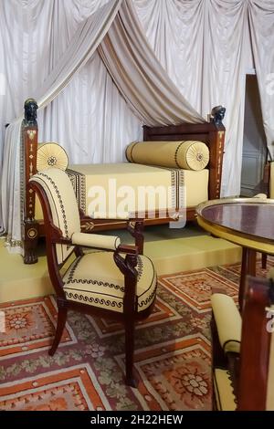 Bedroom at Chateau de Malmaison in France Stock Photo