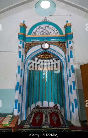 Interior of the red mosque, the mosque where Mullah Omar preached, Kandahar, Afghanistan Stock Photo