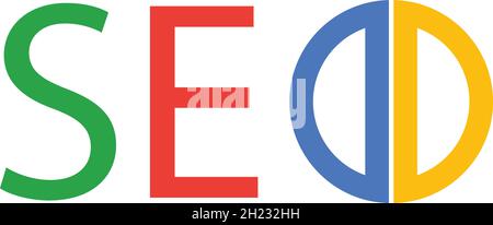 LETTERS SEO LOGO DESIGN WITH NEGATIVE SPACE EFFECT FOR ILLUSTRATION USE Stock Vector