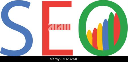 LETTERS SEO LOGO DESIGN WITH NEGATIVE SPACE EFFECT FOR ILLUSTRATION USE Stock Vector