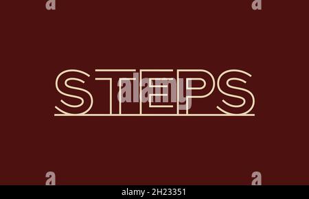 LETTER STEPS LOGO DESIGN WITH NEGATIVE SPACE EFFECT FOR ILLUSTRATION USE Stock Vector