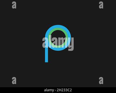 LETTERS PO LOGO DESIGN WITH NEGATIVE SPACE EFFECT FOR ILLUSTRATION USE Stock Vector