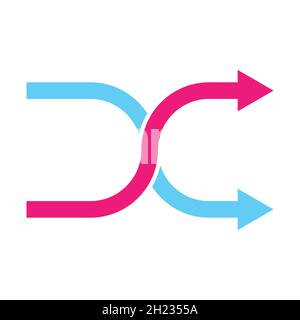 Redirect icon vector change direction symbol for graphic design, logo, website, social media, mobile app, UI illustration Stock Vector