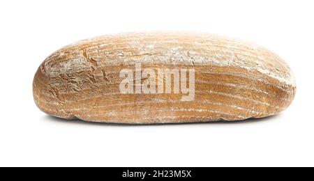 Loaf of baked bread isolated on white background. Stock Photo