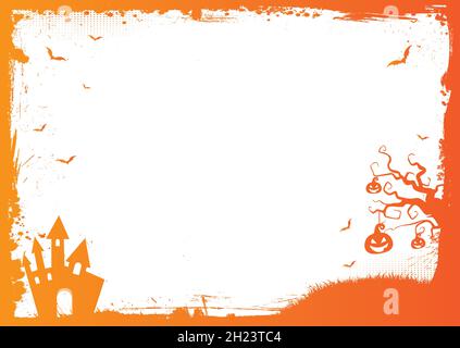 The horizontal Halloween blank gradient orange background with black ...