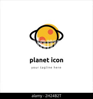 Planets linear icons isolated universe concept on white background Stock Vector
