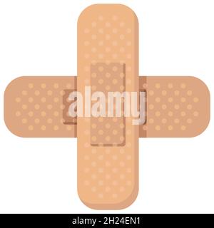 Bandage elastic medical plasters, first aid stickers injury or scratch protection pharmaceutical, band-aid with antibacterial covering in a flat style Stock Vector