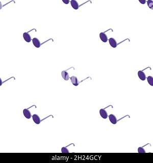 Glasses with black round lenses pattern seamless background texture repeat wallpaper geometric vector Stock Vector