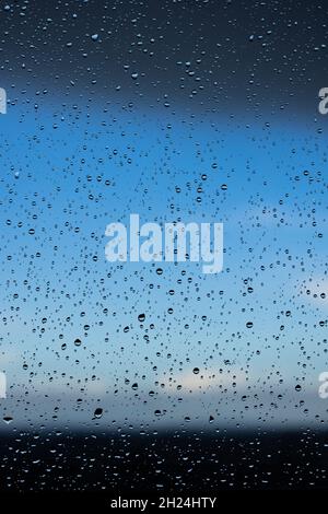 Rain drops on window pane Stock Photo
