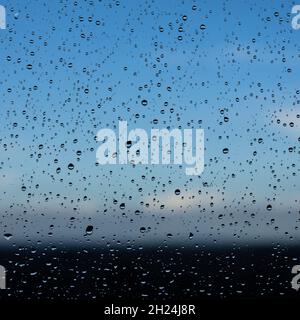Rain drops on window pane Stock Photo