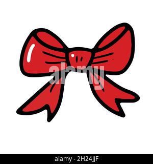 Elegance black satin bow with ribbon isolated Vector Image