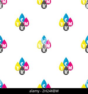 CMYK color profile pattern seamless background texture repeat wallpaper geometric vector Stock Vector