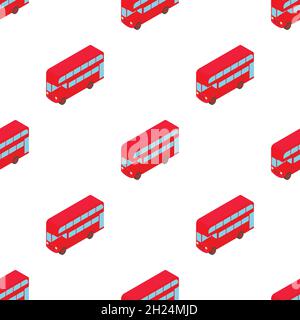 Double decker bus pattern seamless background texture repeat wallpaper geometric vector Stock Vector