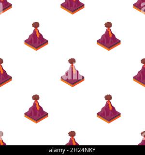 Volcano erupting pattern seamless background texture repeat wallpaper geometric vector Stock Vector