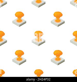 Nuclear explosion pattern seamless background texture repeat wallpaper geometric vector Stock Vector