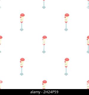 Hand blender electric mixer pattern seamless background texture repeat wallpaper geometric vector Stock Vector