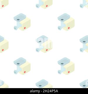 Electric meat grinder pattern seamless background texture repeat wallpaper geometric vector Stock Vector