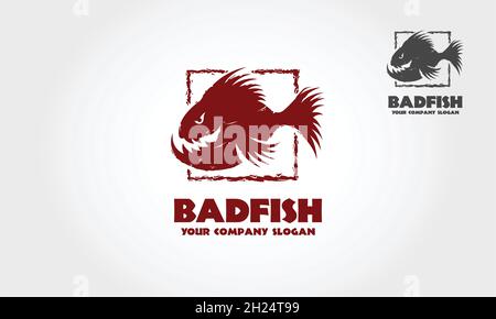 Bad Fish logo template is a nice, unique and clear logo design for your business, blog, game community forum, retail shop etc. Stock Vector