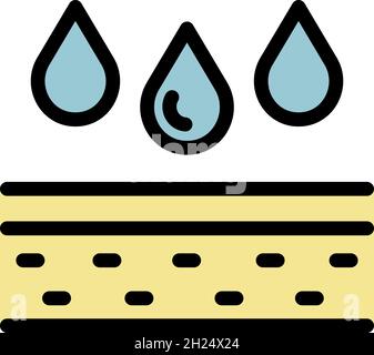 Water drops icon. Outline water drops vector icon color flat isolated Stock Vector