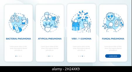 Pneumonia classification onboarding mobile app page screen Stock Vector