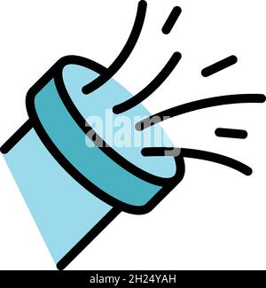 Firefighter water pump icon. Outline firefighter water pump vector icon color flat isolated Stock Vector