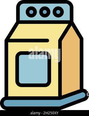 Detergent package icon. Outline detergent package vector icon color flat isolated Stock Vector