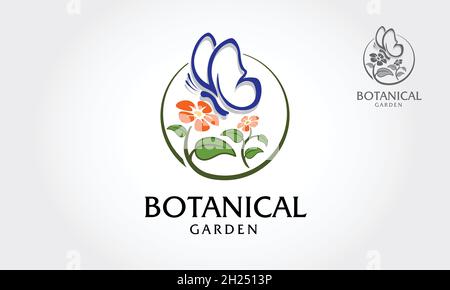 Botanical Garden Vector Logo Template. The logo is for any Business botanical, garden, growth, nature, ecology or Spring related event. Stock Vector