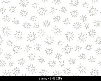 Doodle coronavirus background. hand drawn seamless pattern. Vector illustration Stock Vector