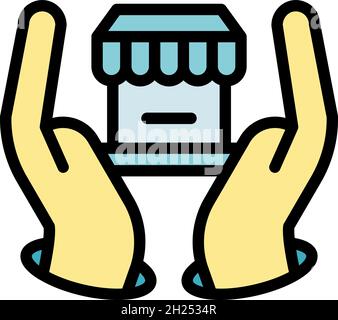 Keep franchise shop icon. Outline keep franchise shop vector icon color flat isolated Stock Vector