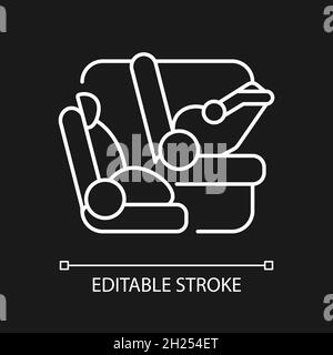 Age appropriate car safety seat white linear icon for dark theme Stock Vector