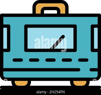 Home electric stabilizer icon. Outline home electric stabilizer vector icon color flat isolated Stock Vector