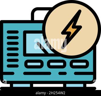 Electric stabilizer icon. Outline electric stabilizer vector icon color flat isolated Stock Vector