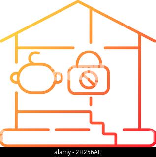 Lock basement door gradient linear vector icon Stock Vector
