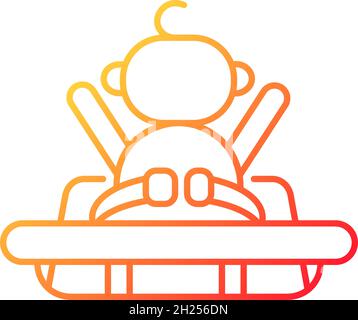 Buckle safety strap in grocery cart gradient linear vector icon Stock Vector