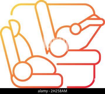 Age appropriate car safety seat gradient linear vector icon Stock Vector