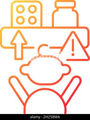 No access to medicine gradient linear vector icon Stock Vector