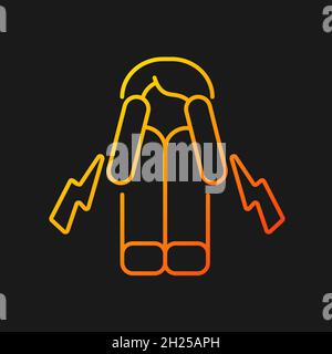 Panic attack gradient vector icon for dark theme Stock Vector