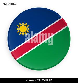 NAMIBIA flag icon in modern neomorphism style. Button for mobile application or web. Vector on white background Stock Vector