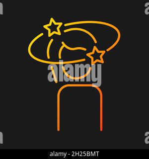 Vertigo gradient vector icon for dark theme Stock Vector