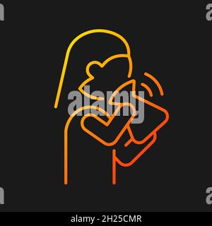 Hyperventilation gradient vector icon for dark theme Stock Vector