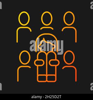 Enochlophobia gradient vector icon for dark theme Stock Vector