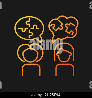 Psychotherapy gradient vector icon for dark theme Stock Vector