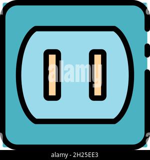 Line room socket icon. Outline line room socket vector icon color flat isolated Stock Vector