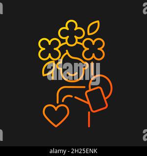 Self acceptance gradient vector icon for dark theme Stock Vector